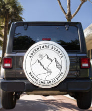 Adventure Starts Where the Road Ends Tire Cover