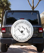 Adventure Starts Where the Road Ends Tire Cover