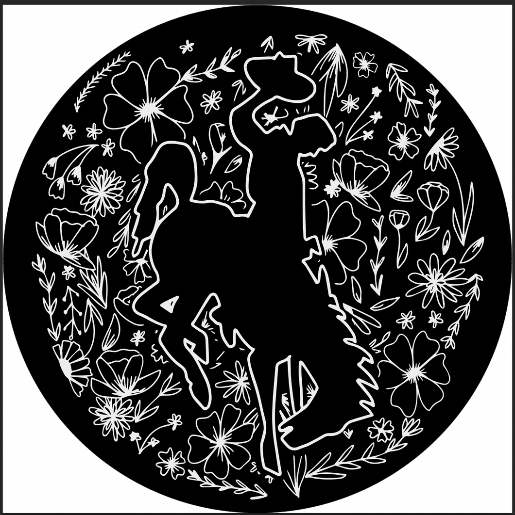 Custom Tire Cover - Floral Cowboy