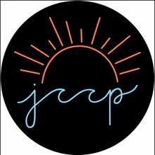 Custom Sun and Wave Jeep for Backup Camera - Coral & Blue