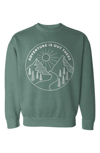 Adventure is Out There Crewneck Sweatshirt Graphic on Front
