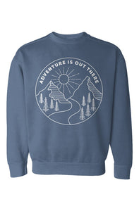 Adventure is Out There Crewneck Sweatshirt Graphic on Front