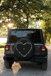 Floral Heart Tire Cover