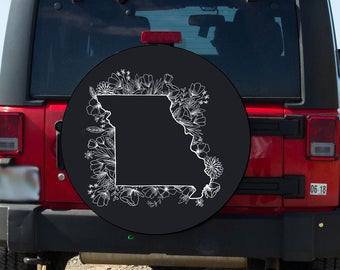 Floral Missouri State Design Tire Cover