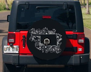 Floral Oklahoma State Design Tire Cover