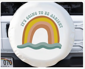 Rainbow It's Going to be Alright Tire Cover