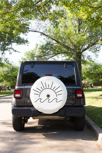Sun and Wave Tire Cover