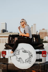 Floral Texas State Design Tire Cover